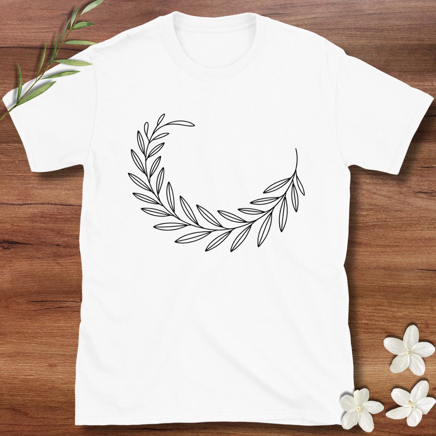 Curved Olive Branch Tee